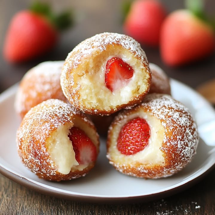 Erdbeer Cheesecake Donutlöcher