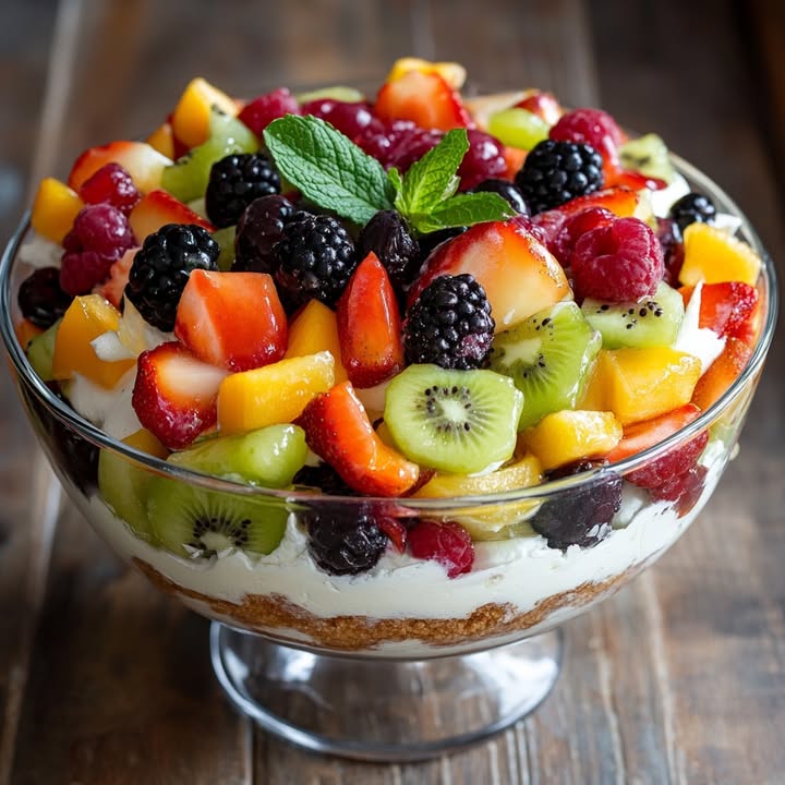 Frucht-Cheesecake-Salat