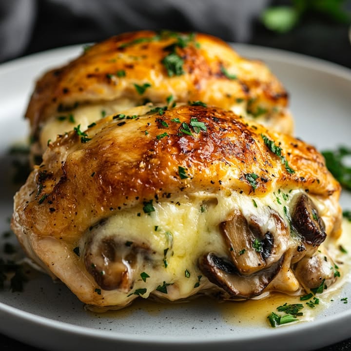 Käseknoblauch-Pilz-Hühnchen