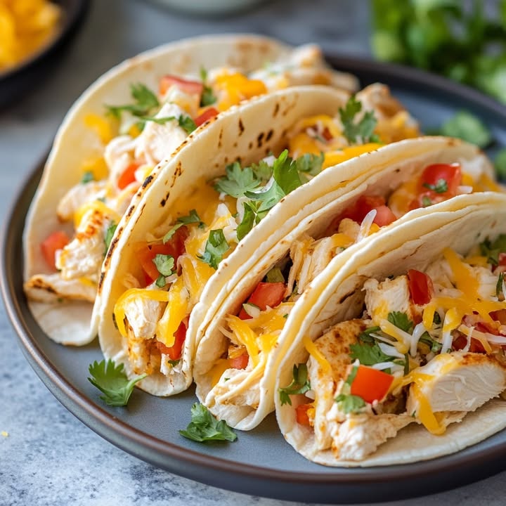 Queso-Hühnchen-Tacos