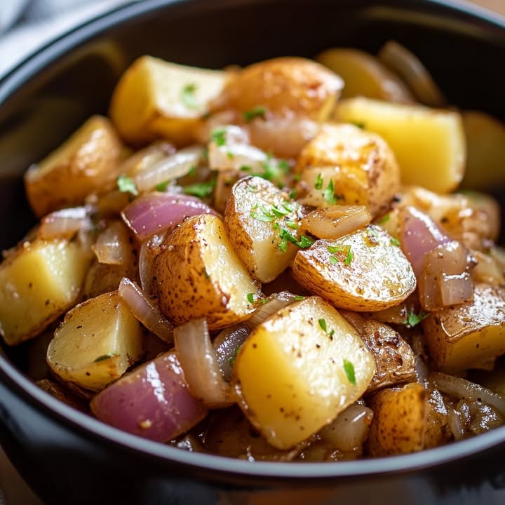 Slow Cooker Zwiebelkartoffeln