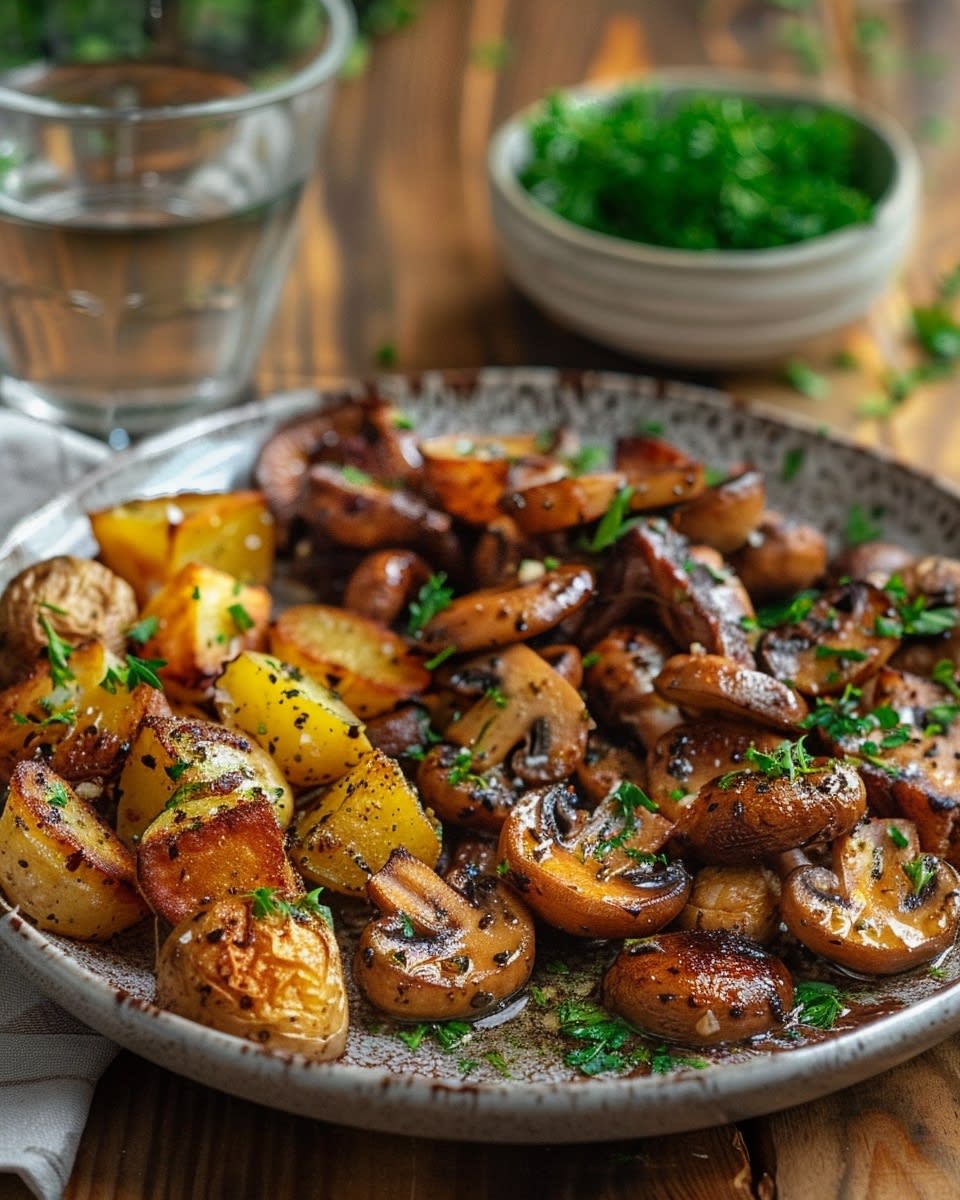 Airfryer Knoblauch-Pilze