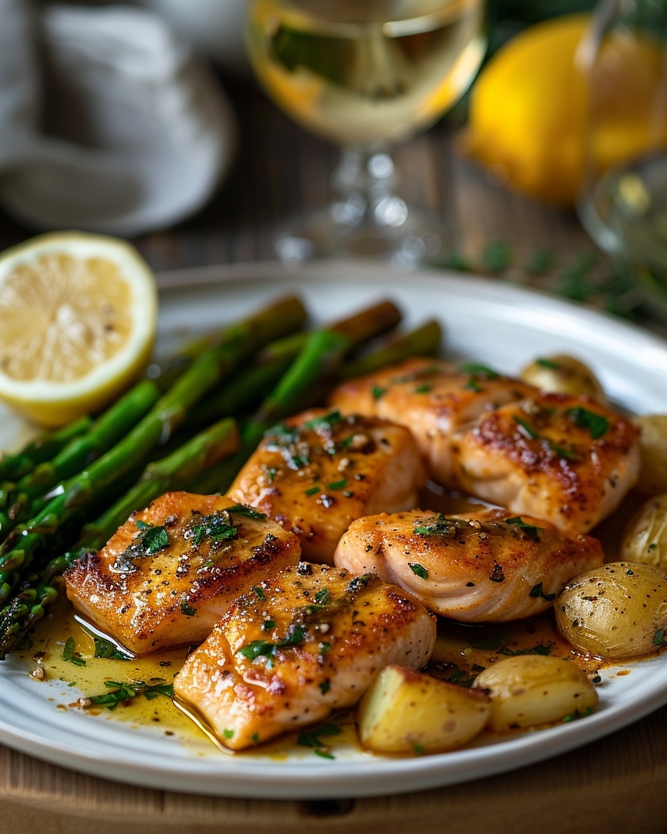 Airfryer Lachsfilets mit Zitronenbutter