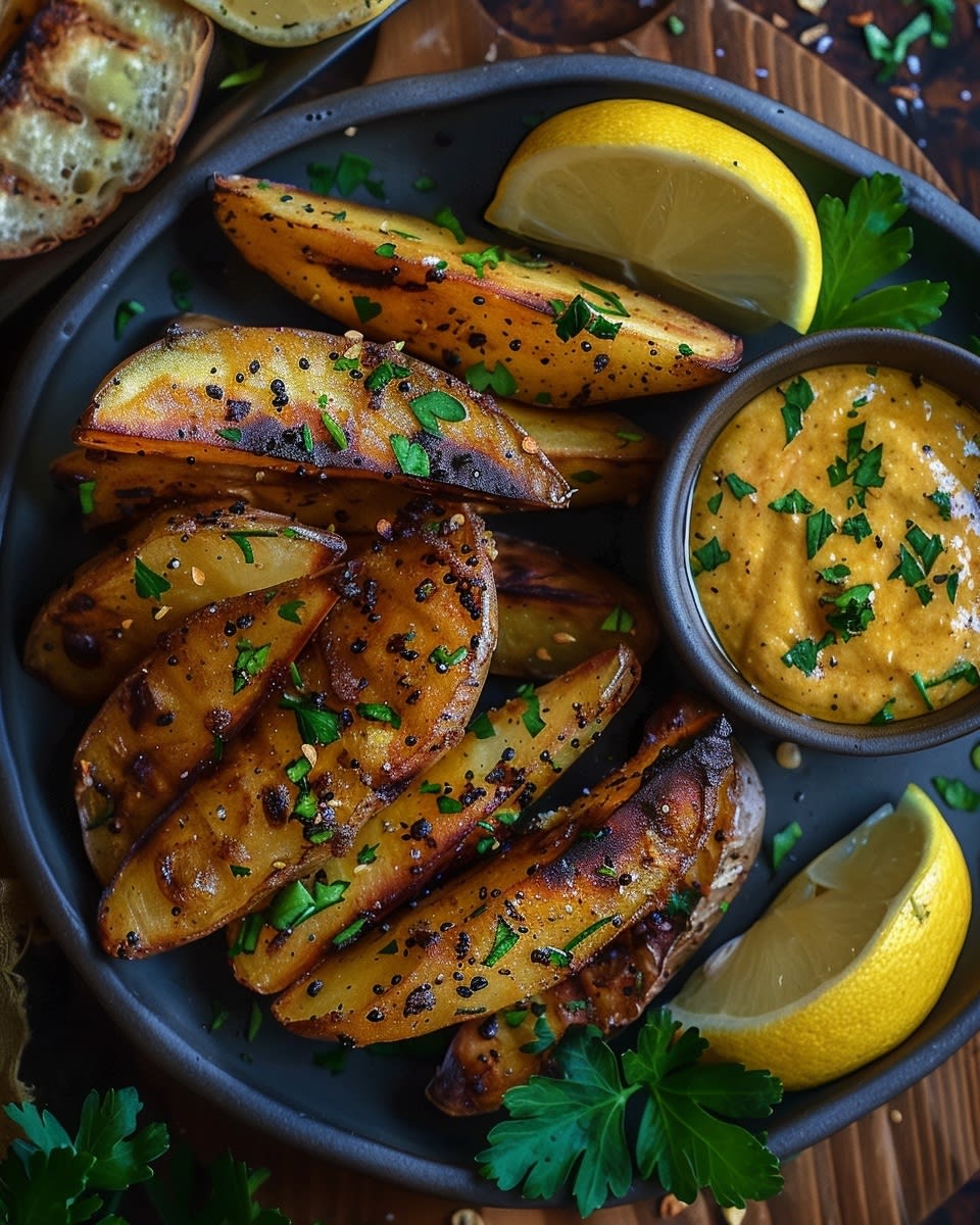 Airfryer Wedges mit Curry Dip