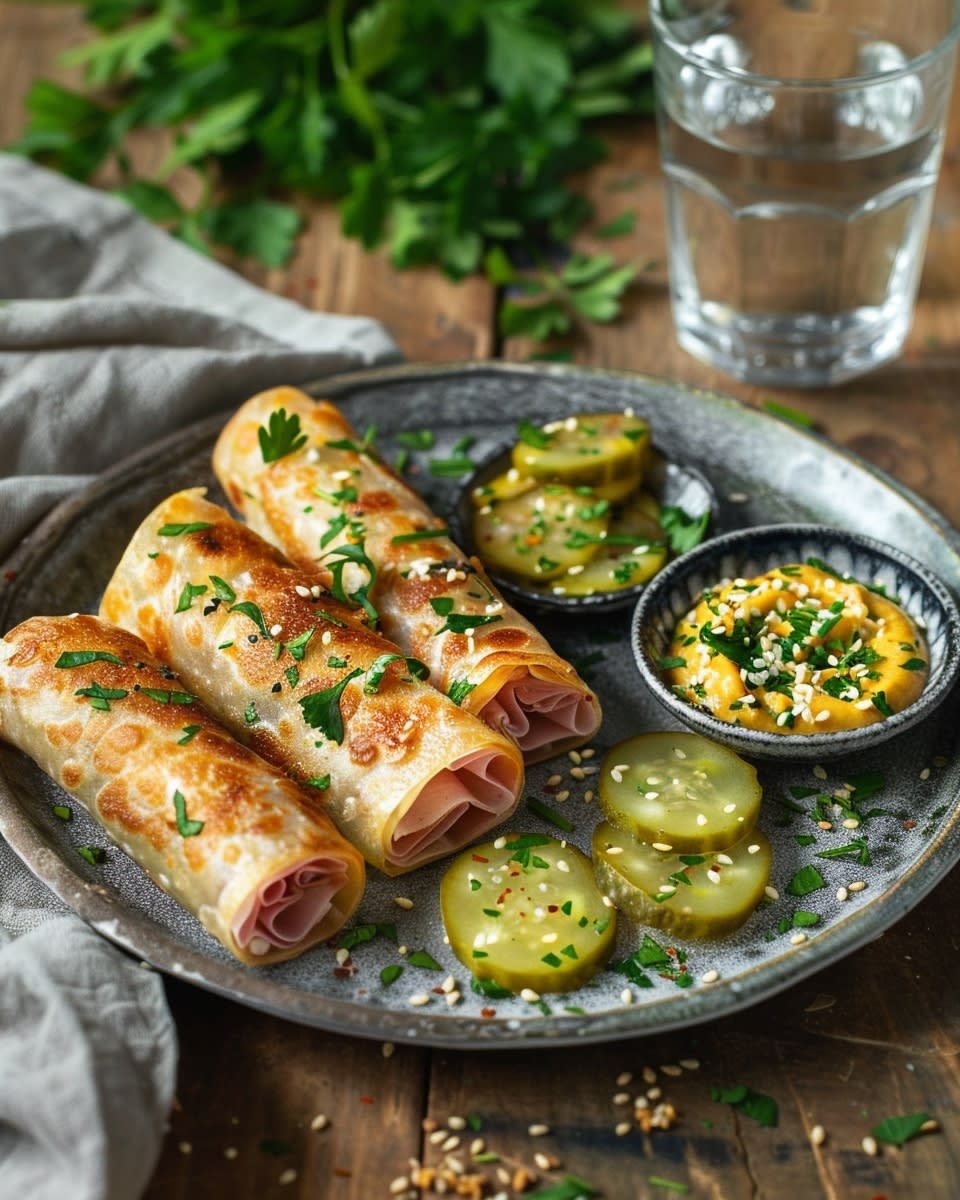 Airfryer Wrap Rollen mit Schinken