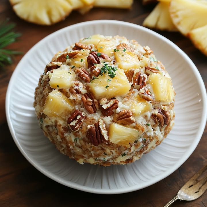 Ananas-Pekannuss-Käseball