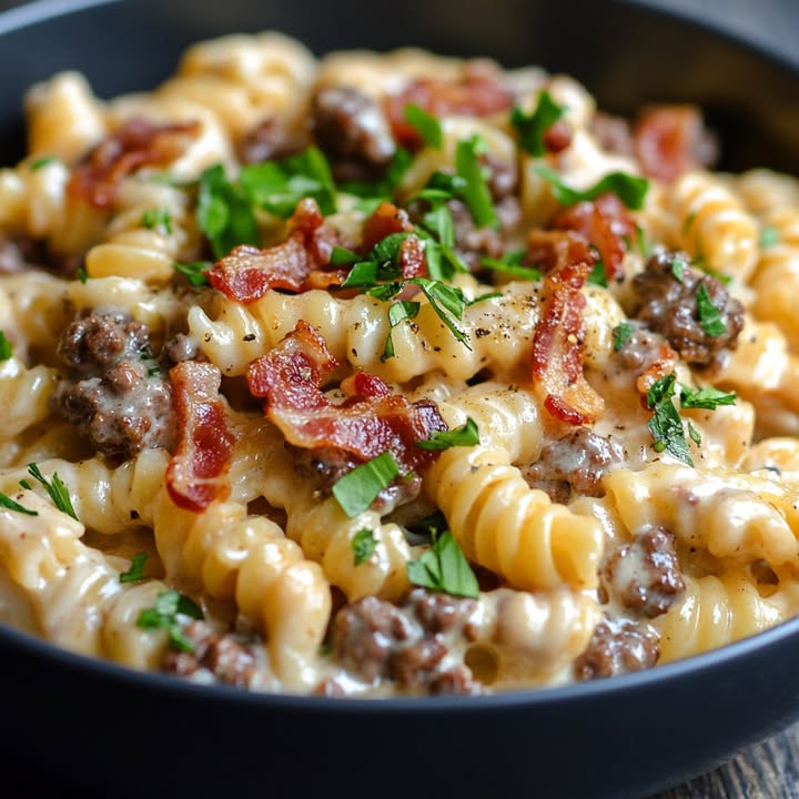 Bacon Cheeseburger Alfredo