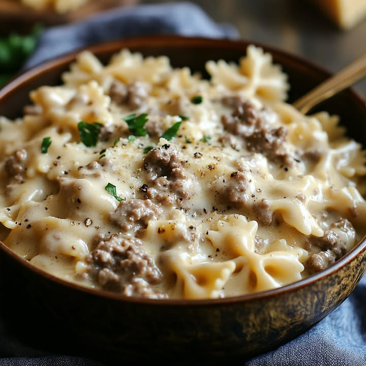 Cremige Rindfleisch-Pasta