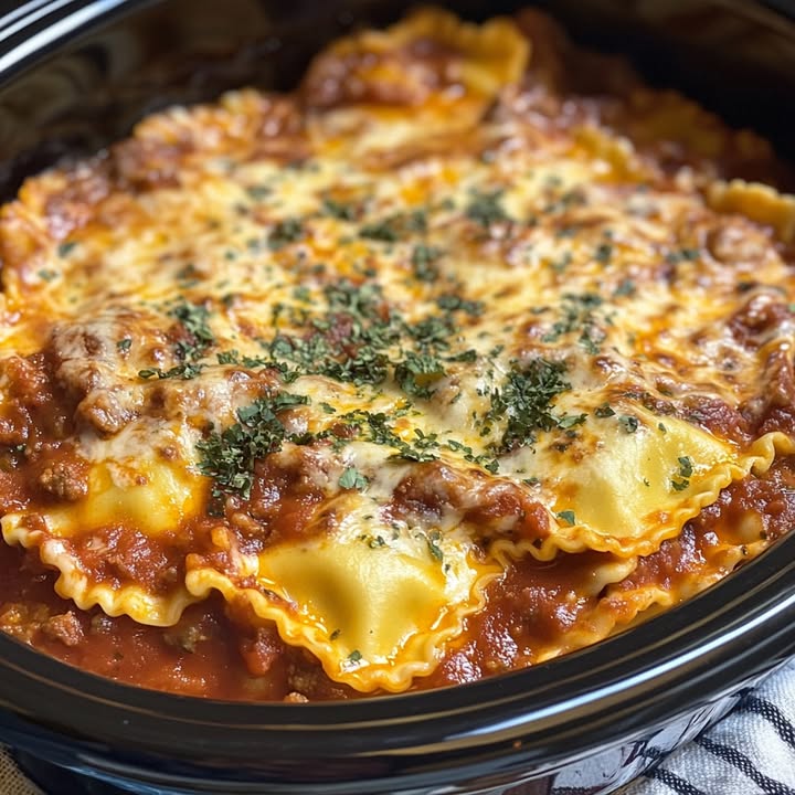 Crockpot Ravioli Lasagne