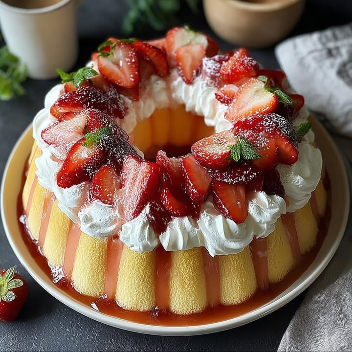 Einfache Erdbeer Charlotte