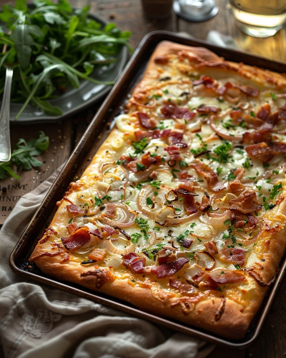 Flammkuchen vom Blech in 30 Minuten