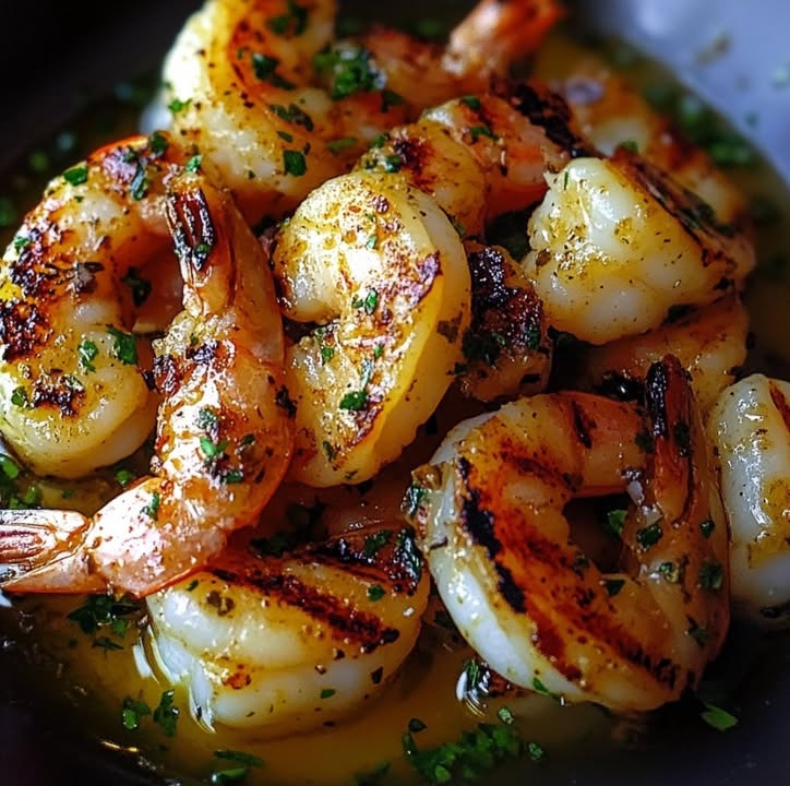 Gegrillte Knoblauchgarnelen genießen