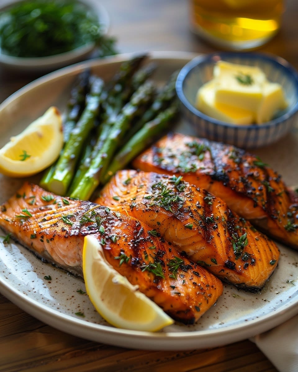 Gegrillter Lachs mit Spargel
