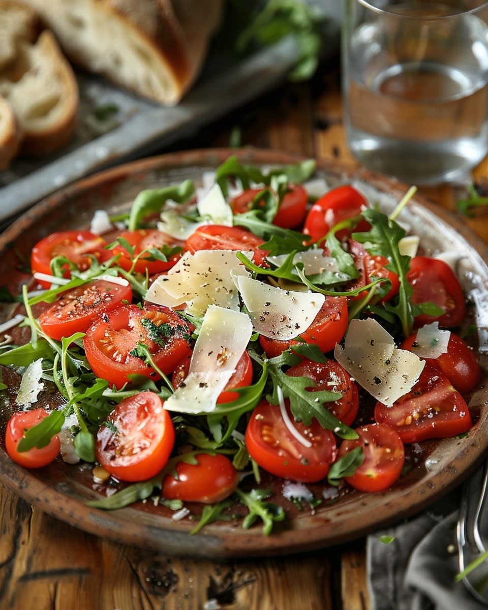 Rucola-Tomaten-Salat mit Parmesan