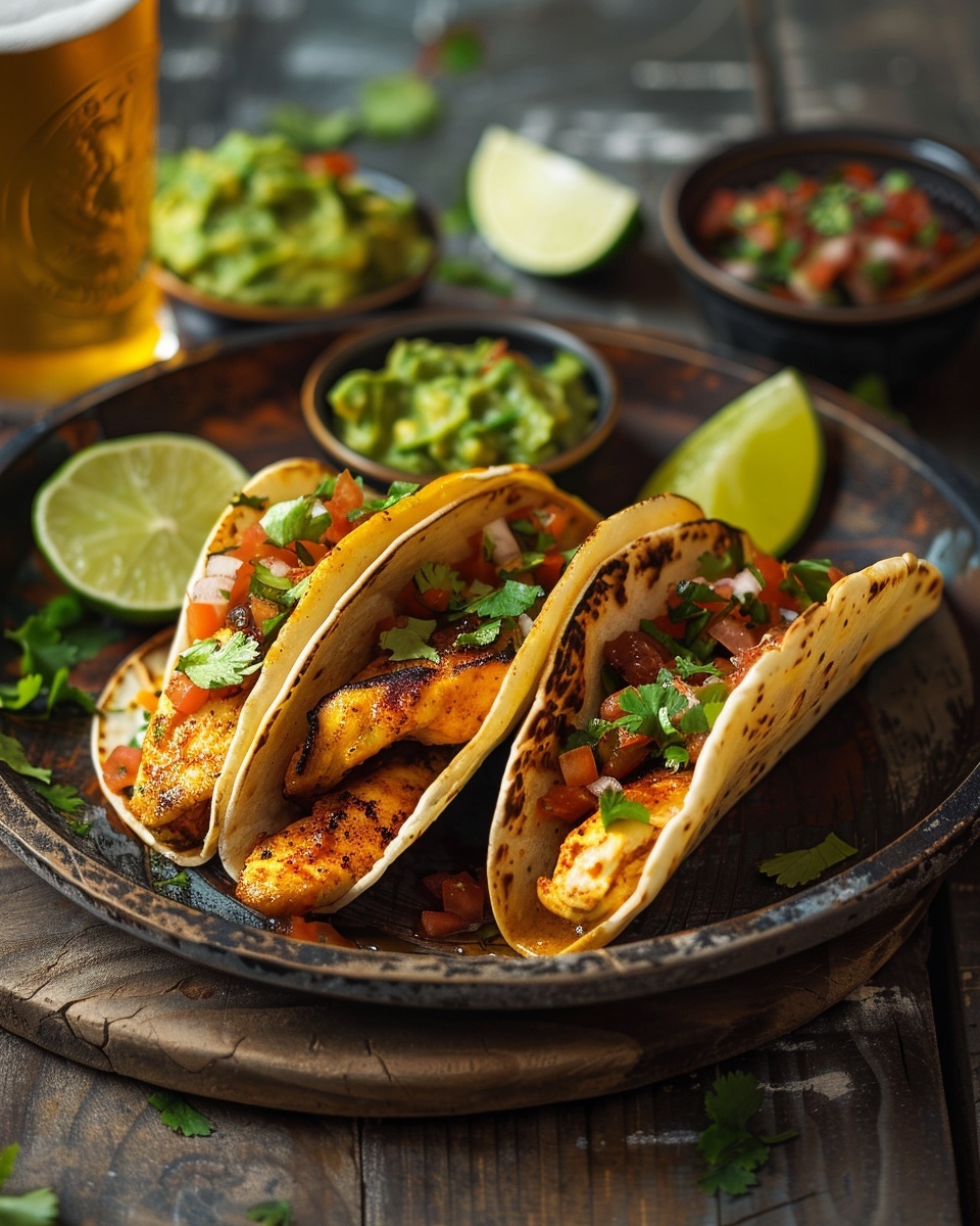 Schnell gebratene Chicken-Tacos