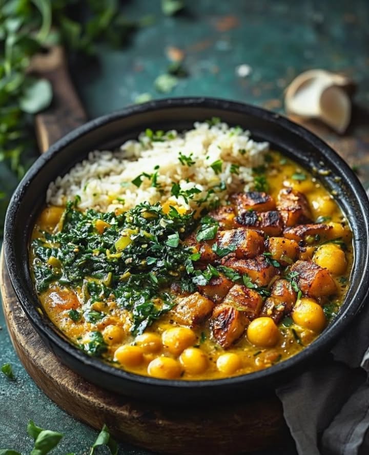 Spinat Kichererbsen Curry