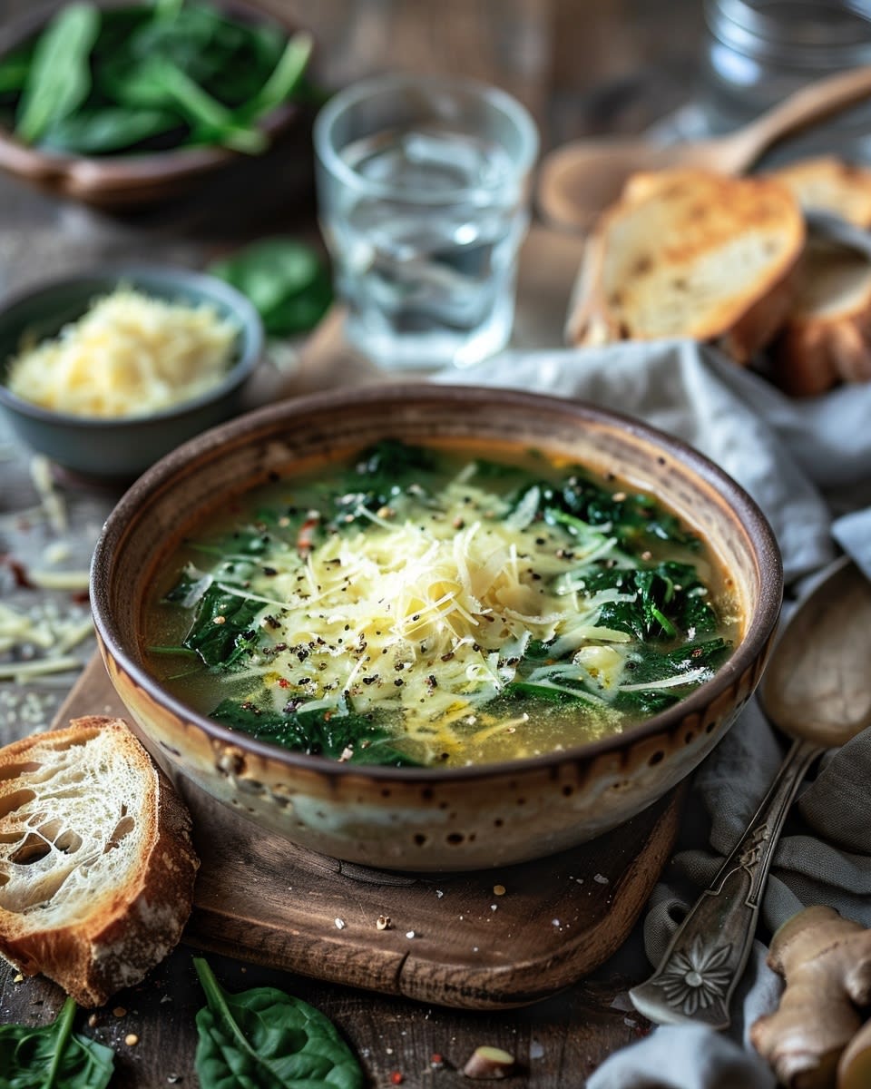 Spinatsuppe mit Ingwer