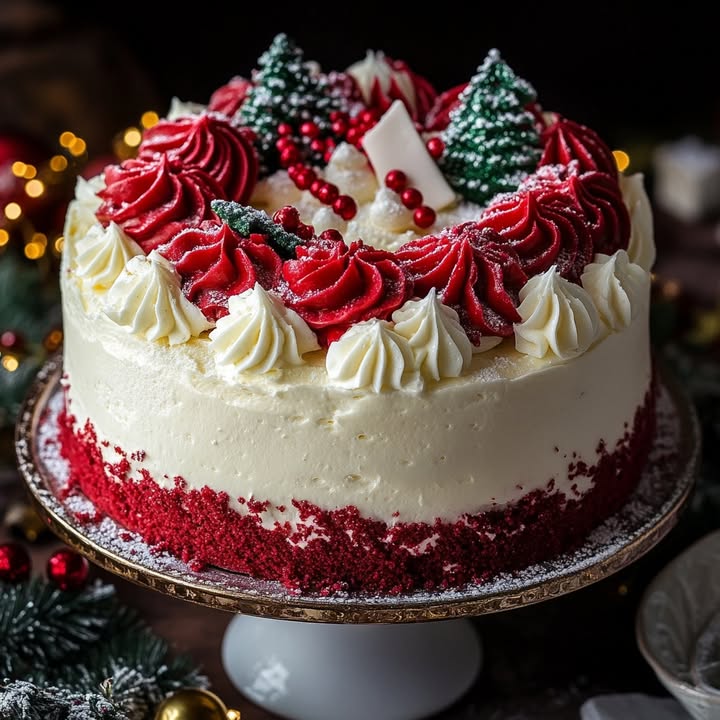 Weihnachtlicher Poke-Kuchen