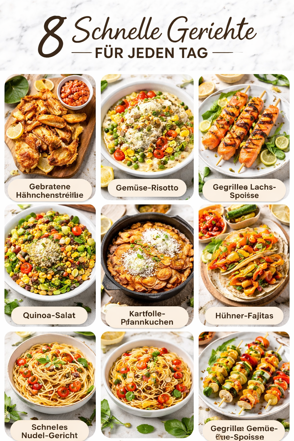 8 Schnelle Gerichte für jeden Tag