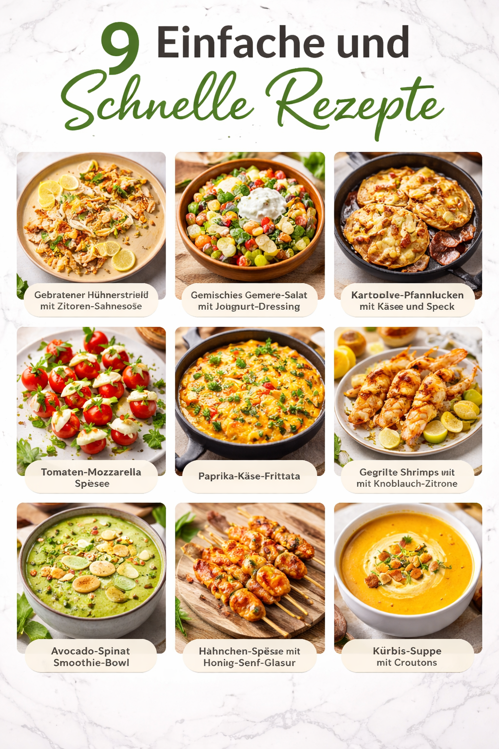 9 Einfache und Schnelle Rezepte