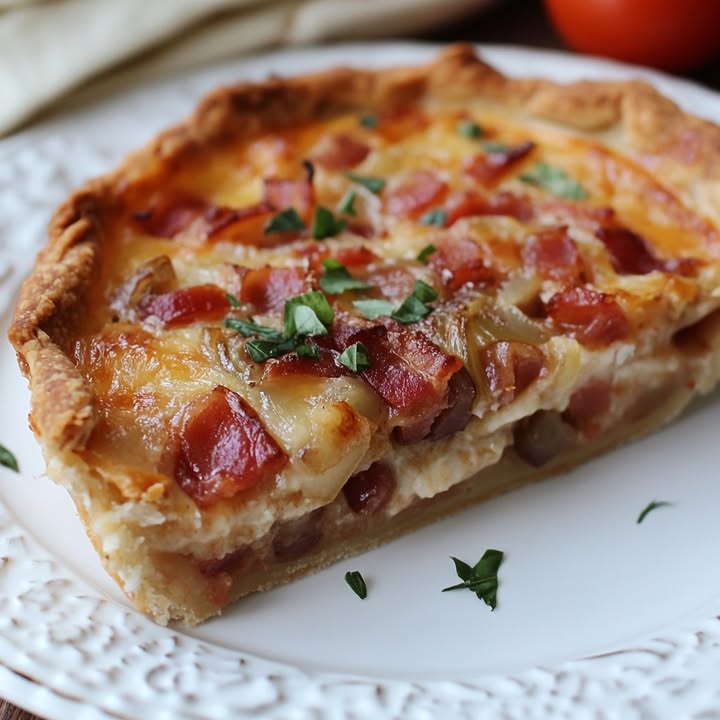 Bacon Zwiebel Tomatenkuchen
