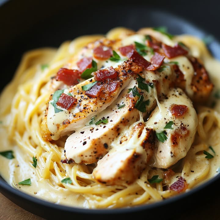 Cremige Hähnchen Carbonara