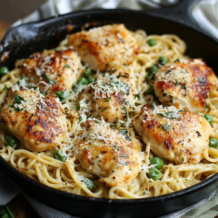 Cremiges Knoblauch Parmesan Hähnchen