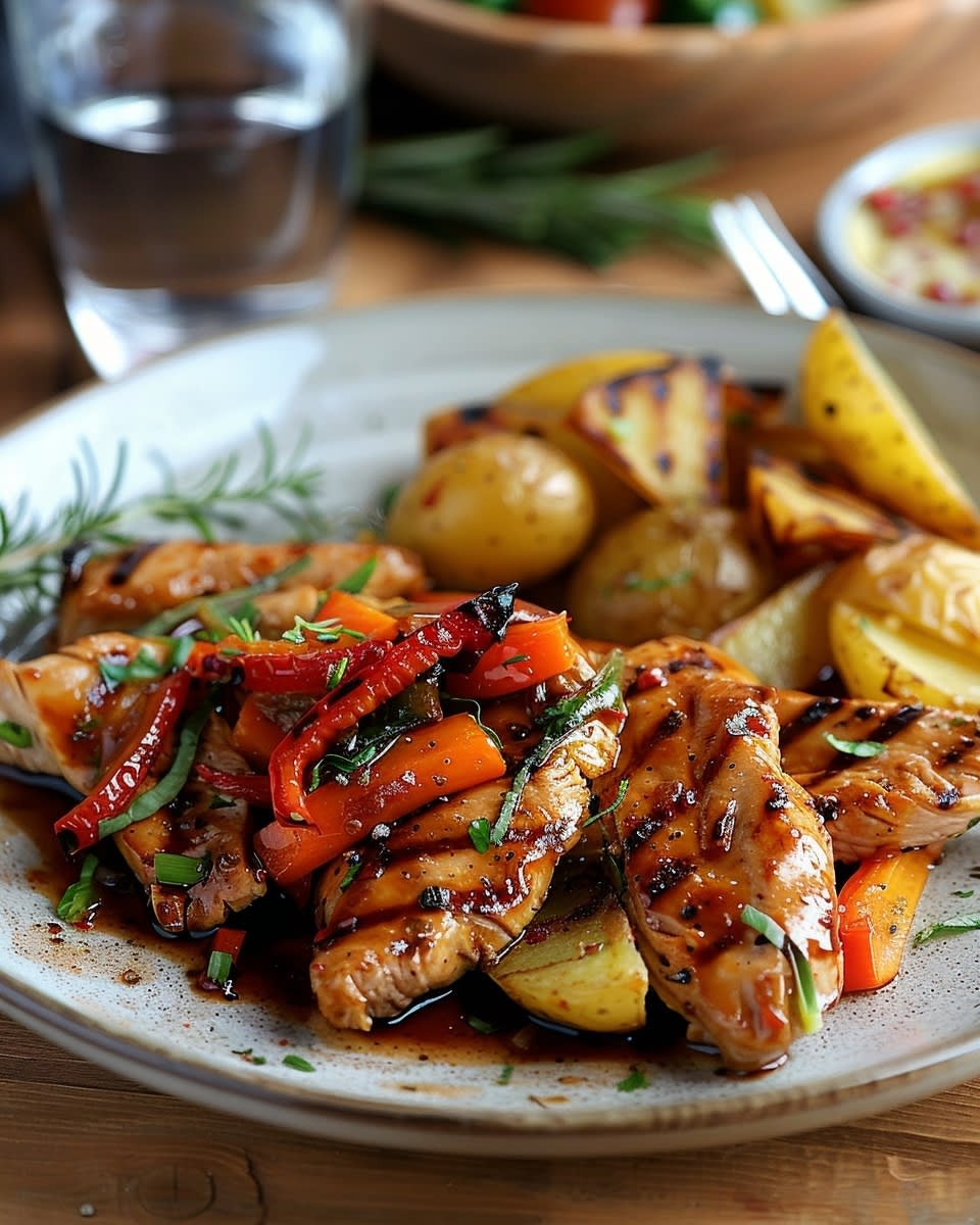 Gebratene Putenstreifen mit Gemüse