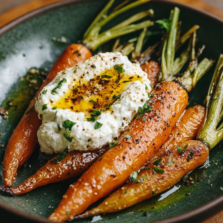 Geröstete Karotten mit Ricotta