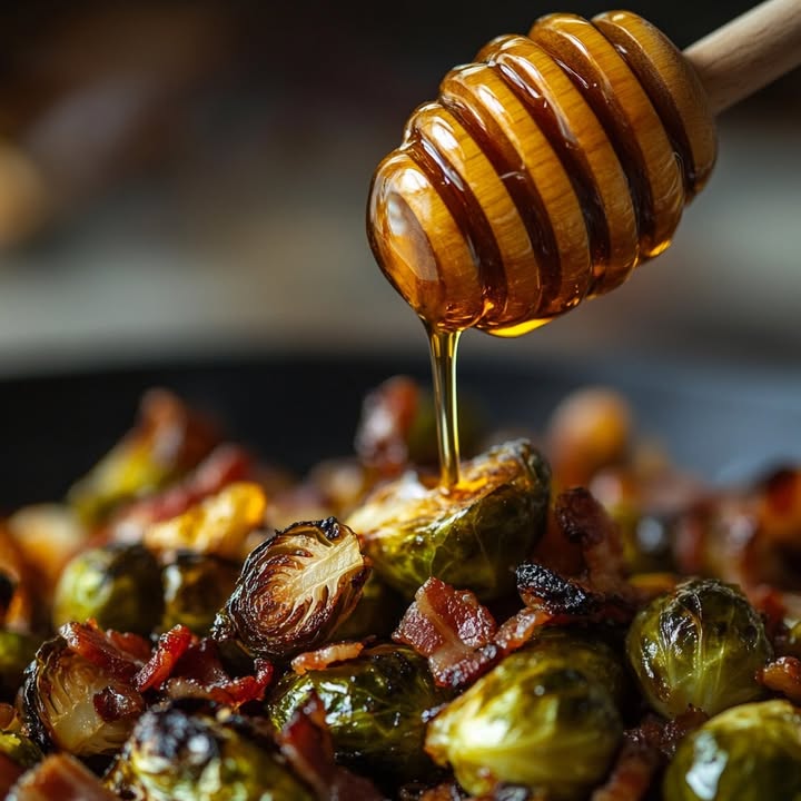 Honig Glasierte Rosenkohl Bacon