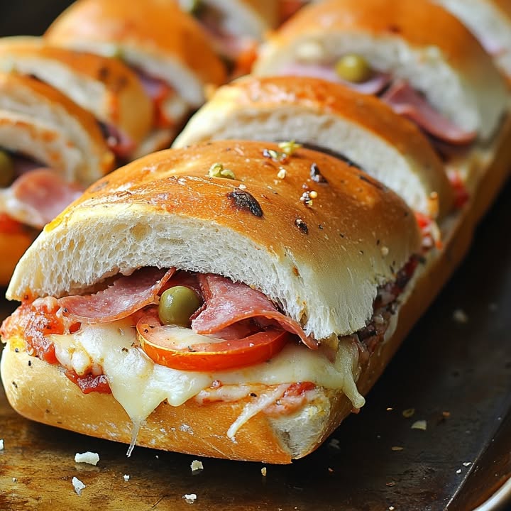 Italienische Sub Sandwiches backen