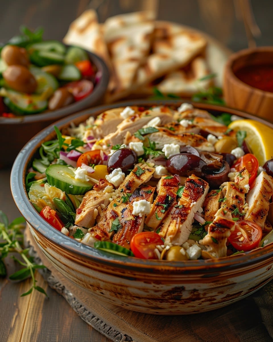 Mediterrane Hähnchen-Salat Bowl