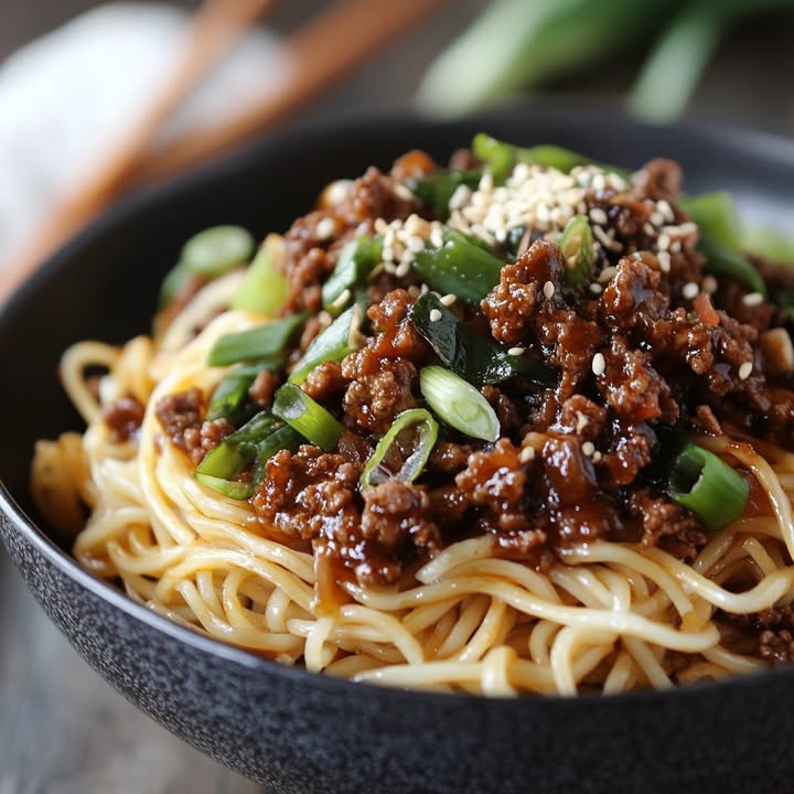 Mongolische Rindfleisch-Nudeln