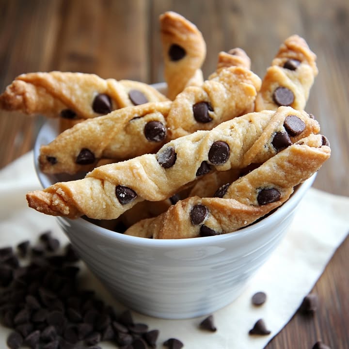 Schokoladenkeksteig Drehungen