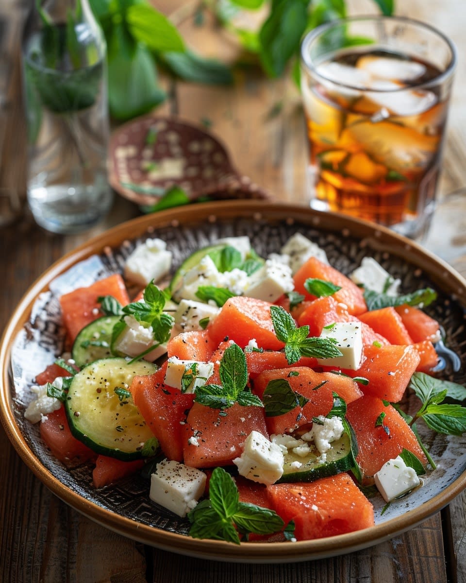 Sommersalat mit Wassermelone