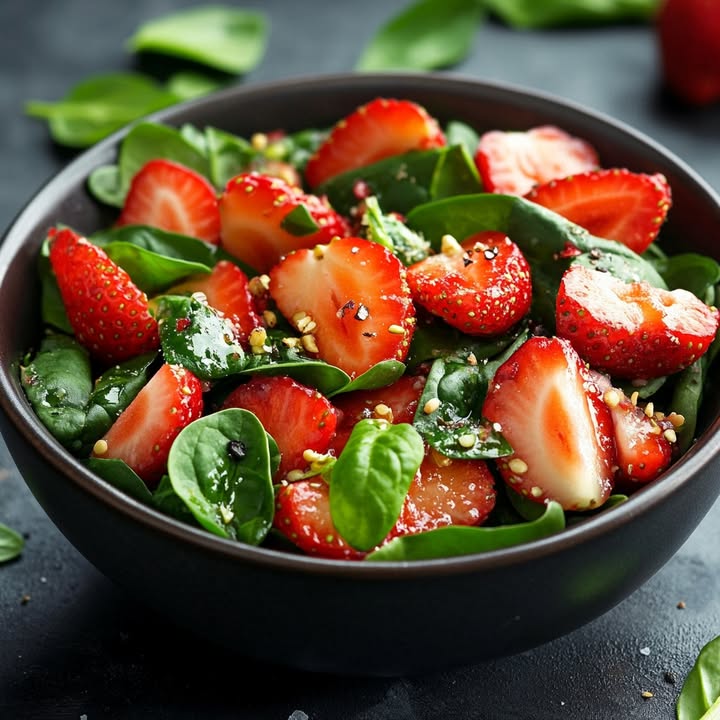 Spinat Erdbeer Salat