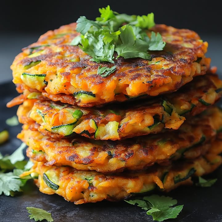 Süßkartoffel Zucchini Puffer