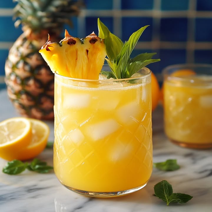 Tropischer Ananas Limonade Punsch