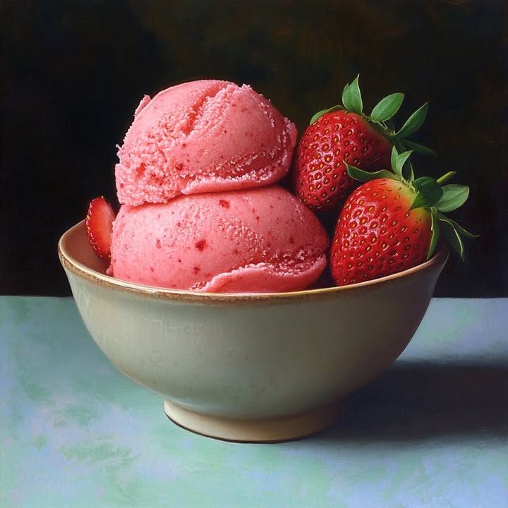 Erdbeer Sorbet genießen