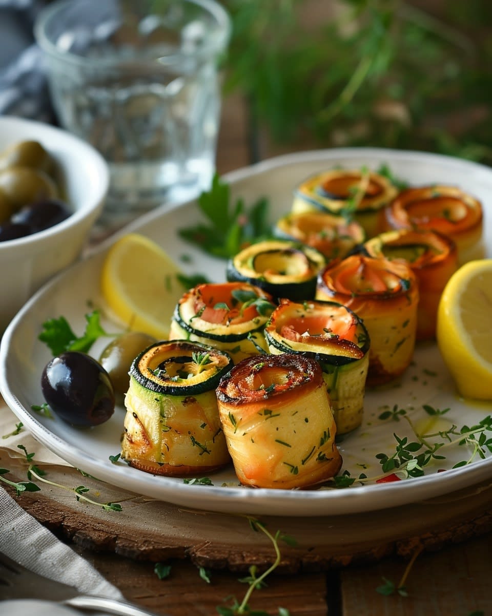 Zucchini-Feta-Rollen