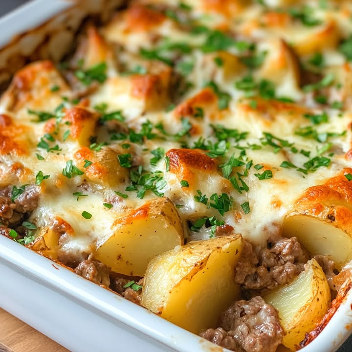 Cremiger Rindfleisch Auflauf