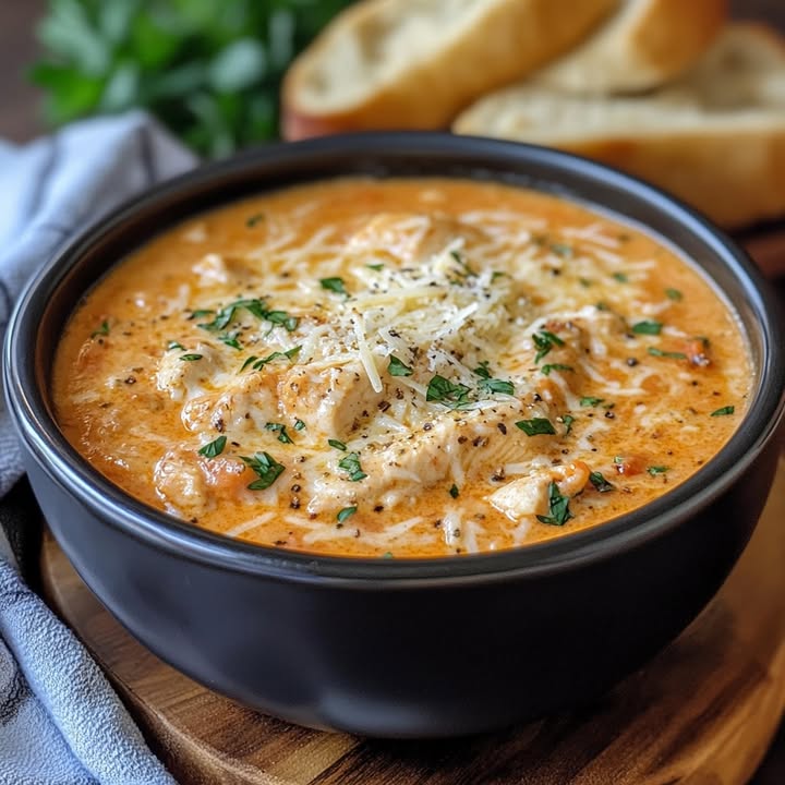 Crock Pot Hähnchen Parmesan Suppe